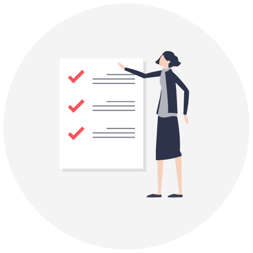 紙と女性のイラスト